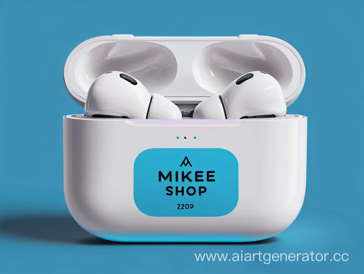 Blue-Background-AirPods-Drawing-with-MKE-SHOP-Inscription