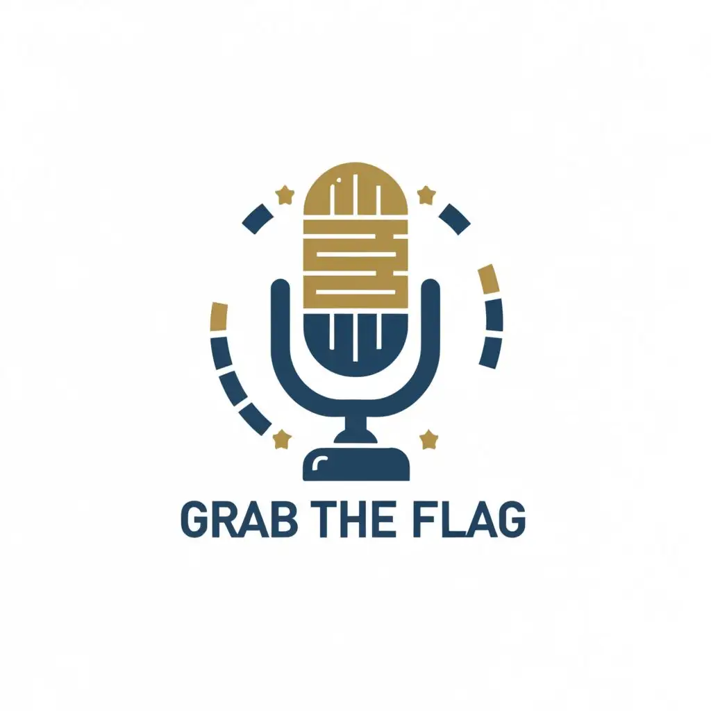 a logo design,with the text "Grab the Flag", main symbol:Microphone,Moderate,be used in Entertainment industry,clear background