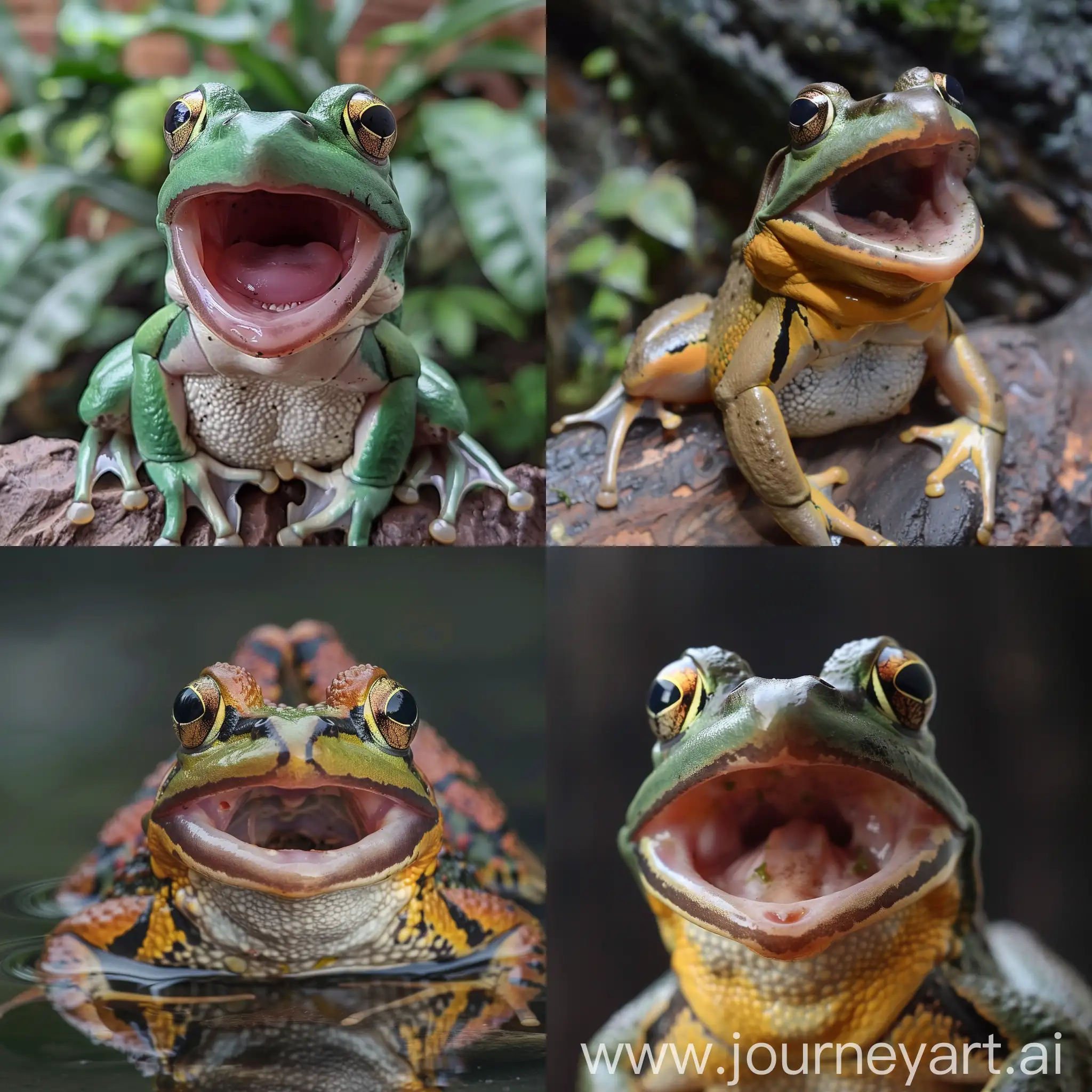 Playful-BigMouthed-Frog-in-Vibrant-Colors