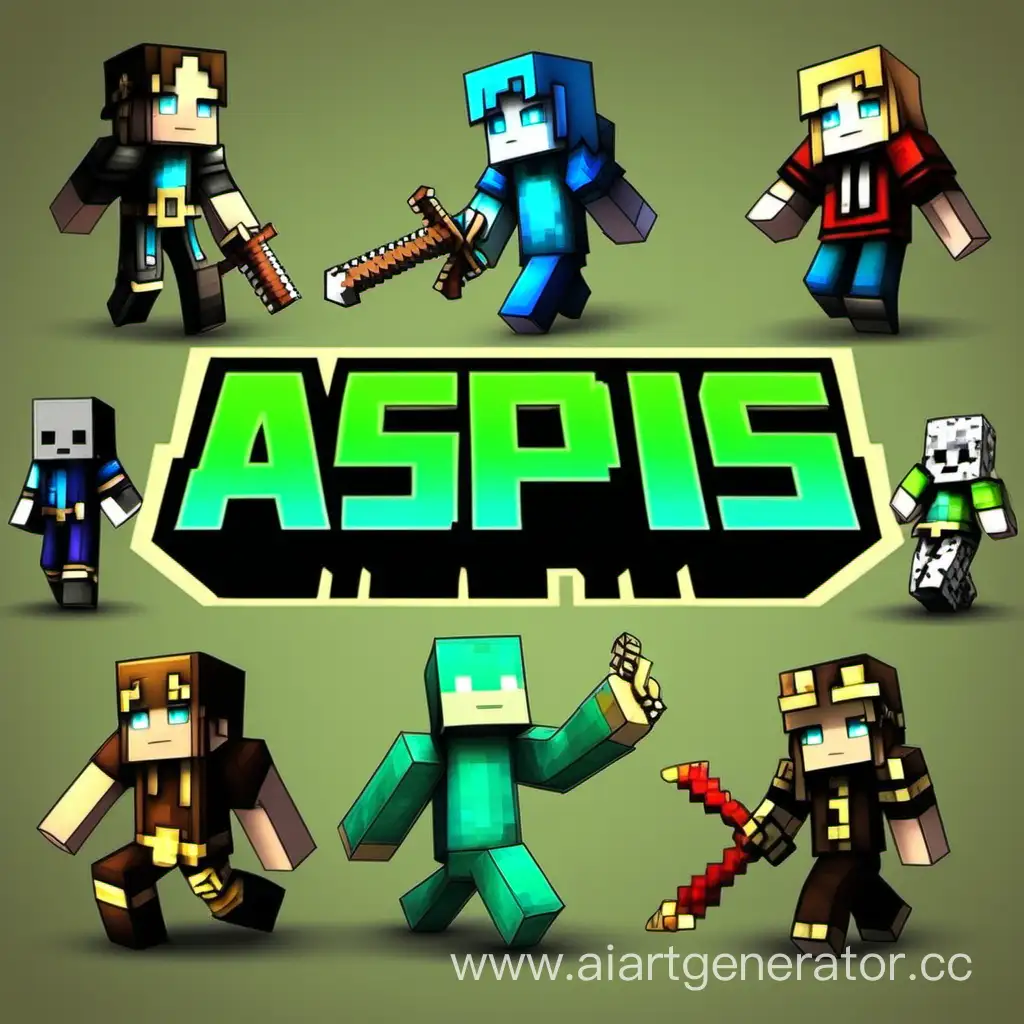ASPIS title minecraft style without background