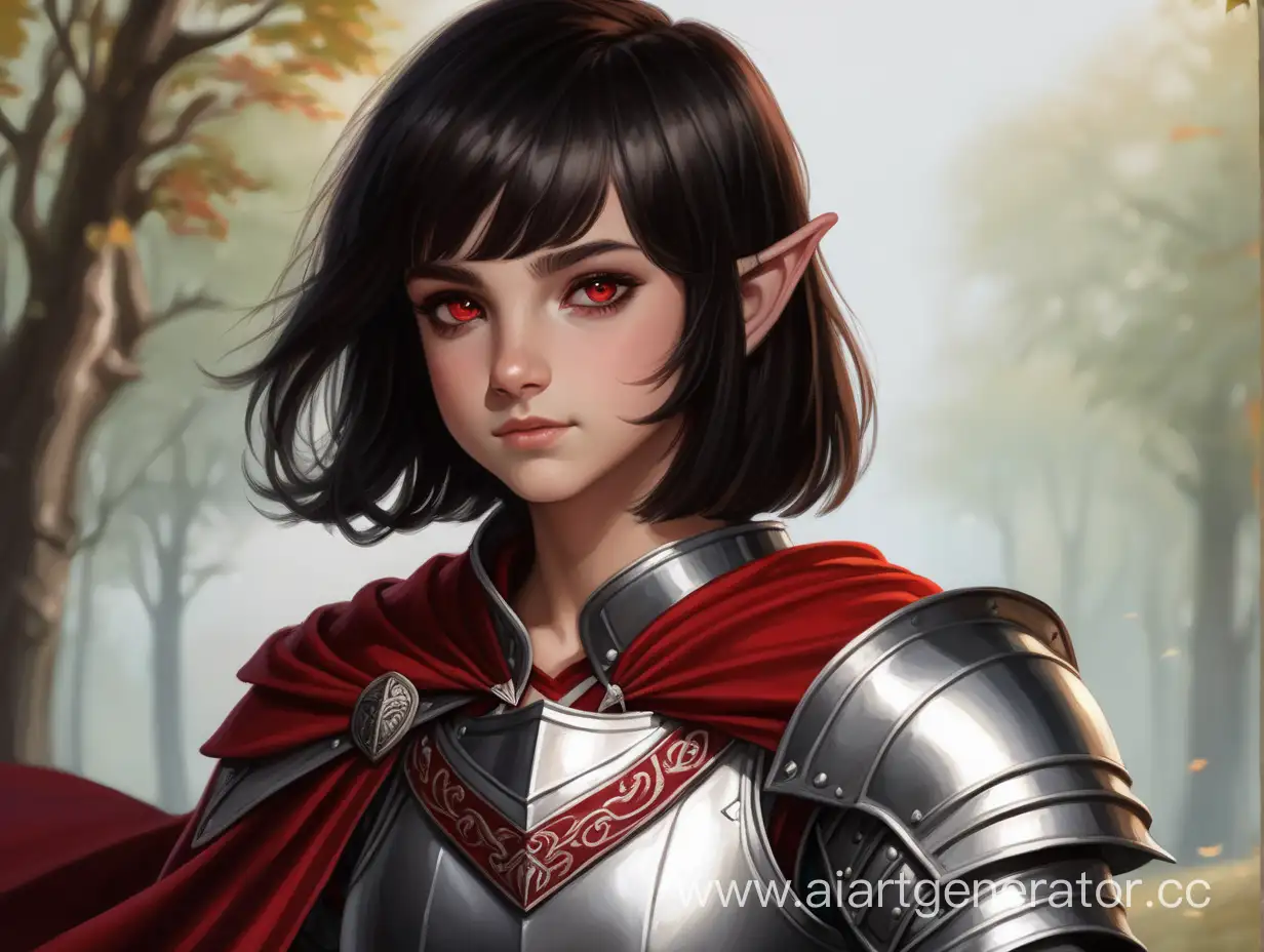 Adventurous-Teenage-HalfElf-Girl-in-Crimson-Armor-with-Red-Cape