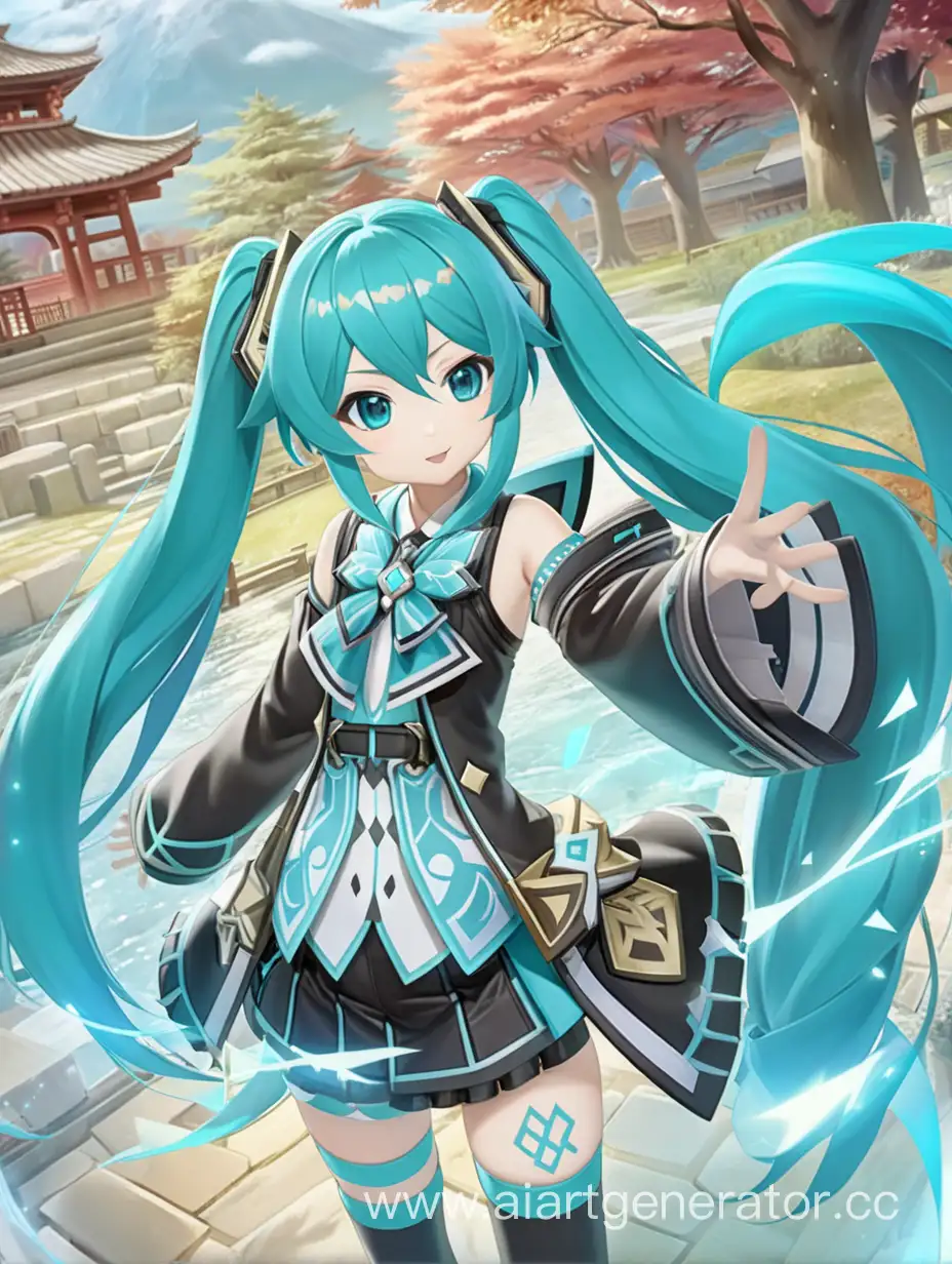 Hatsune-Miku-Cosplay-in-Genshin-Impact-Anime-Vocaloid-Crossover-Art