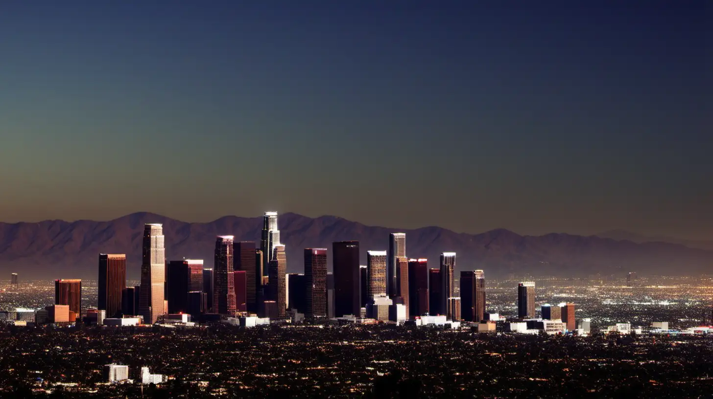 Breathtaking Los Angeles Skyline at Sunset Cityscape with Vibrant Colors