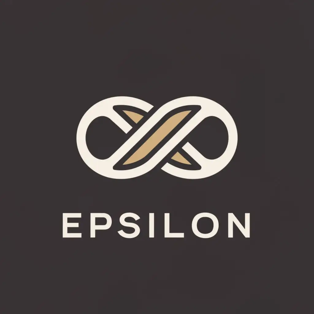 a logo design,with the text "epsilon", main symbol:infinity,Moderate,clear background
