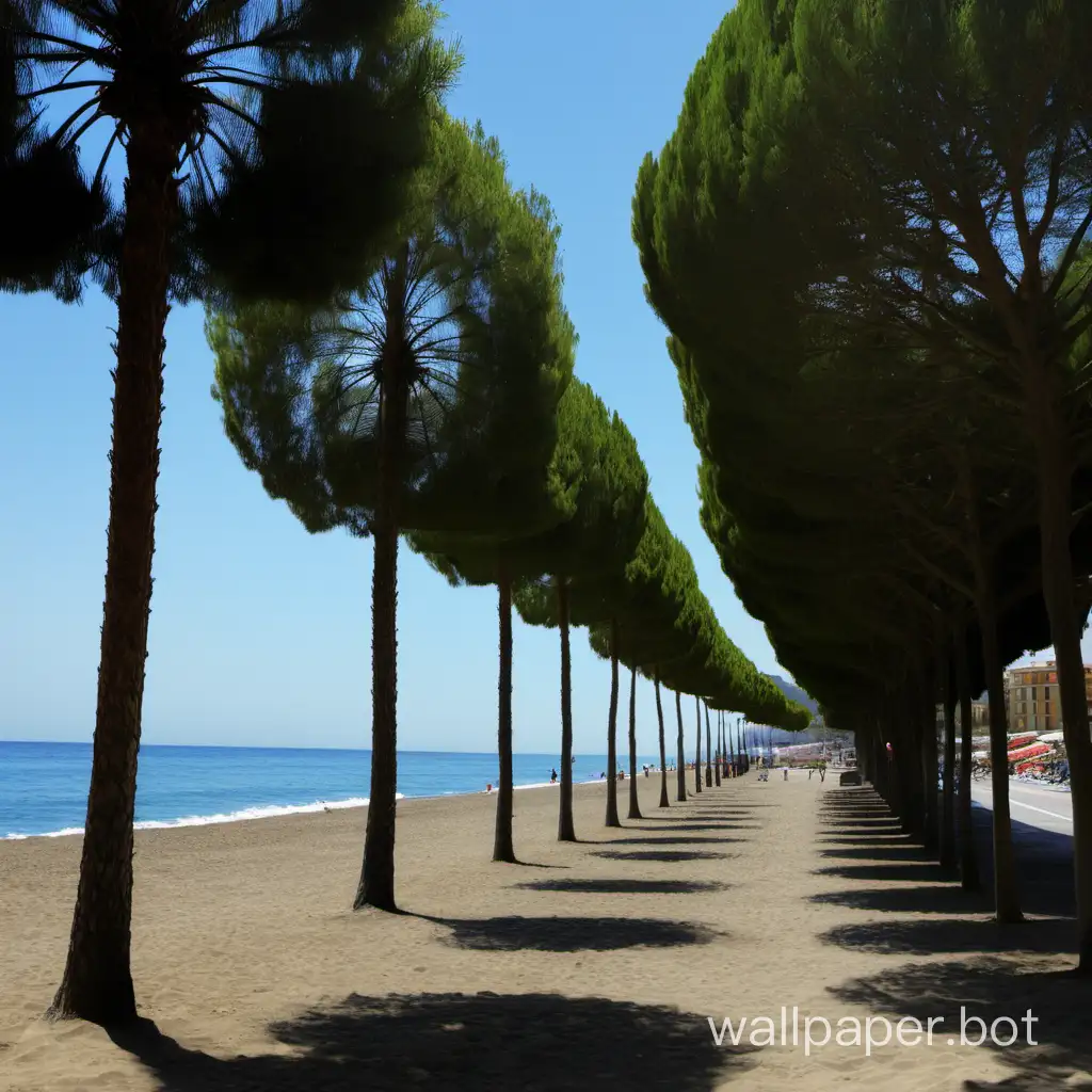 Tranquil-Spanish-Beach-Scene-with-Lush-Trees