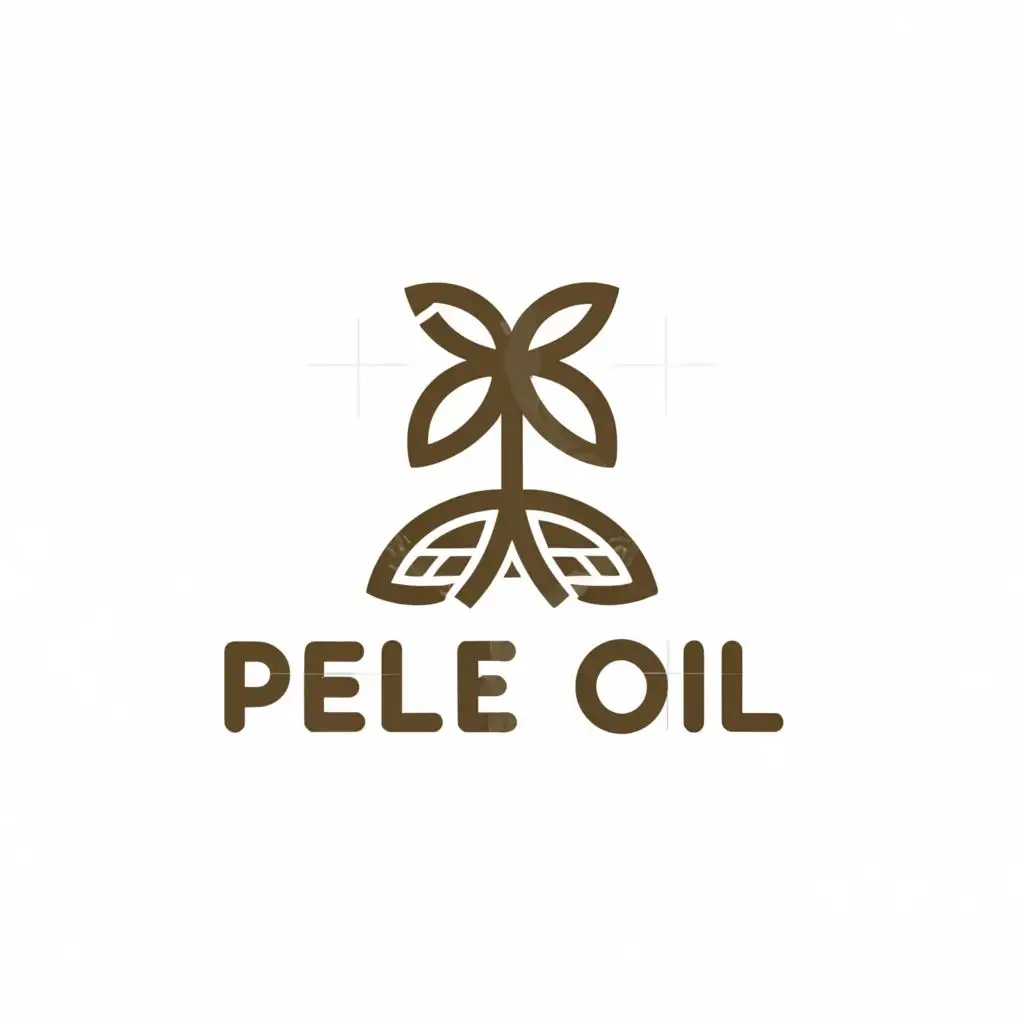 a logo design,with the text "Pele Oil", main symbol:Palm tree symbol, oil,Minimalistic,be used in Retail industry,clear background