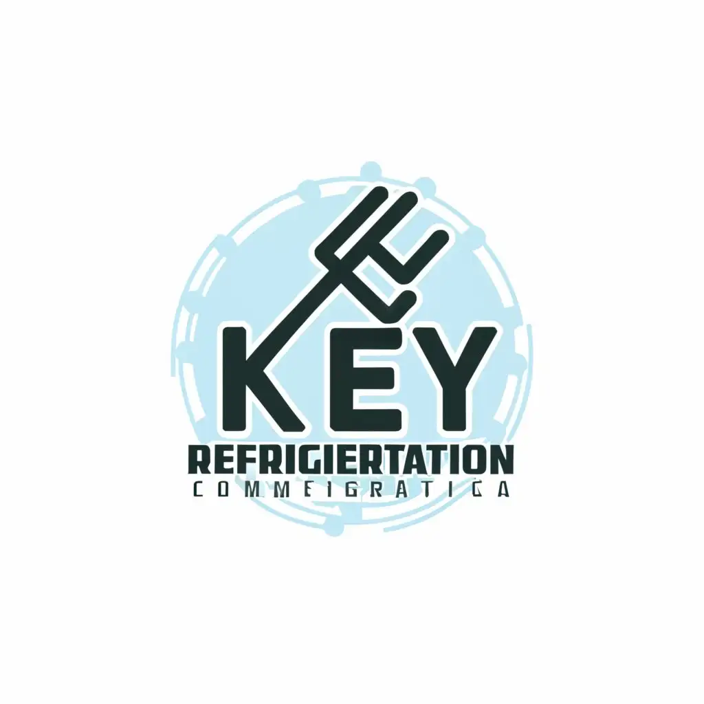 a logo design,with the text "company logo for my commercial refrigeration and air conditioning business.", main symbol:Key Refrigeration,complex,clear background