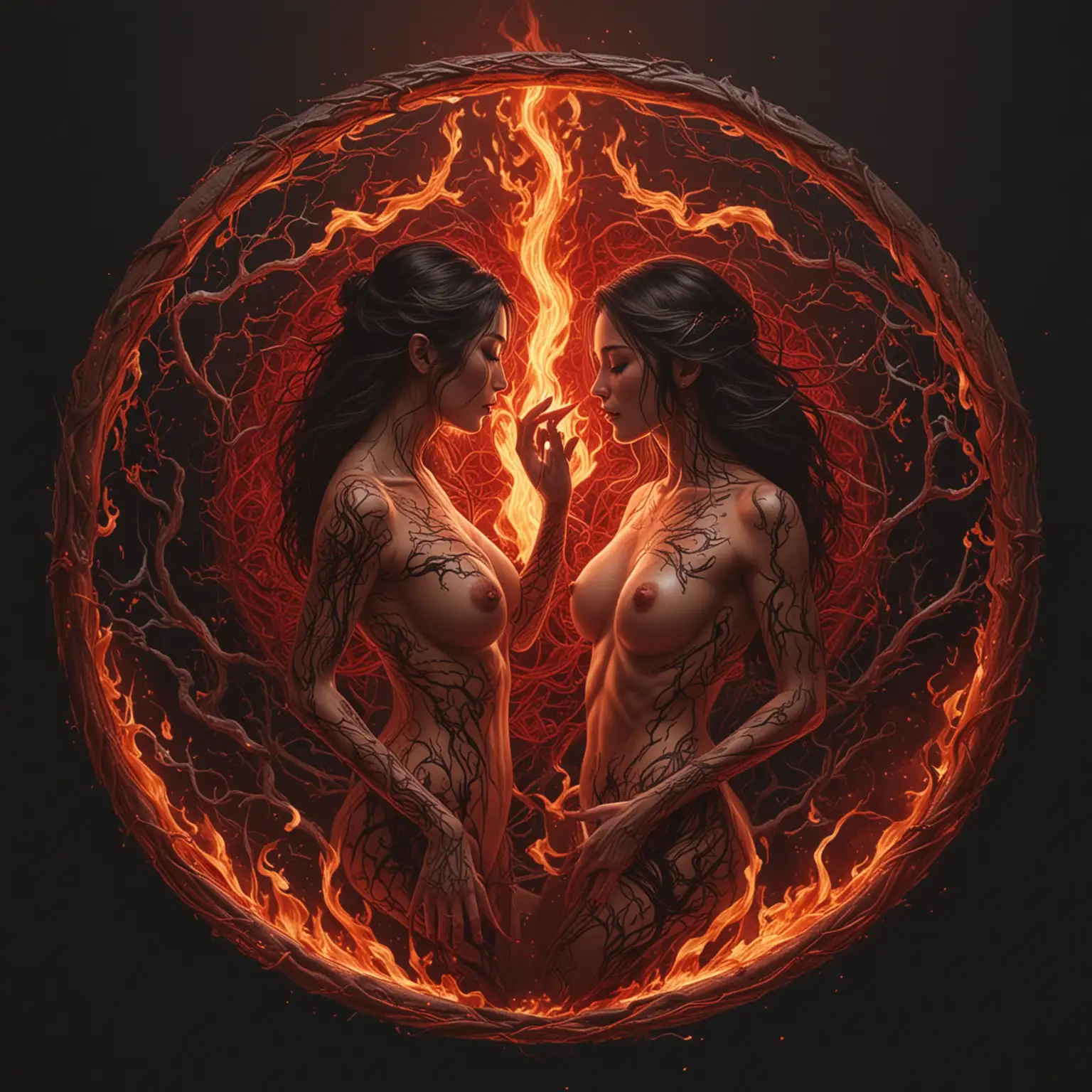 Oriental Flirtation Seductive Circle of Flames and Passion