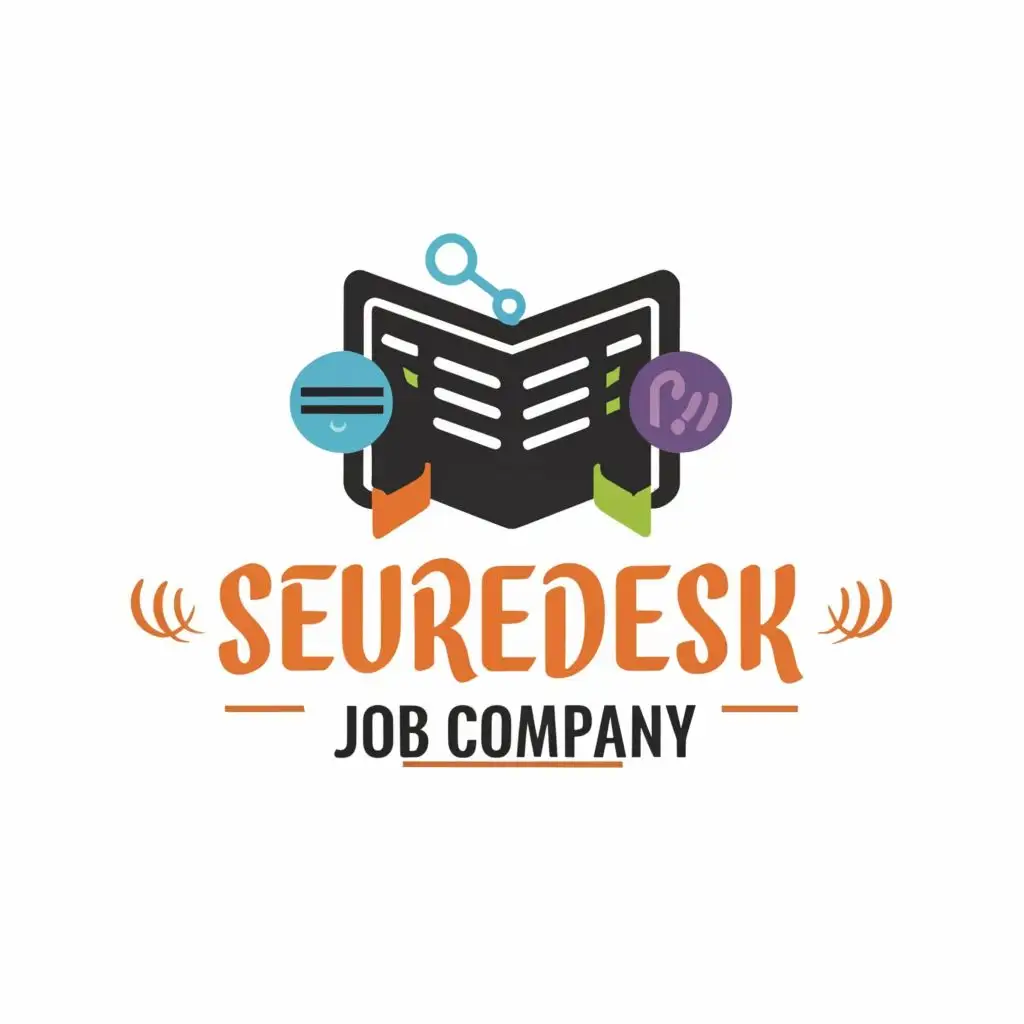 logo, Bookmarked publishing, with the text "SEUREDESK JOBS COMPANY", typography, be used in Internet industry