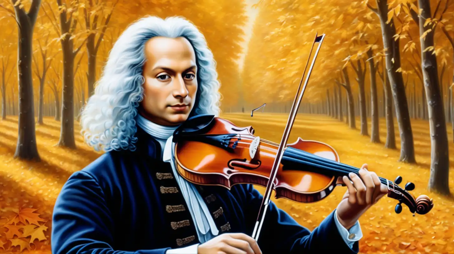Antonio Vivaldi Performing Amidst Golden Autumn Splendor
