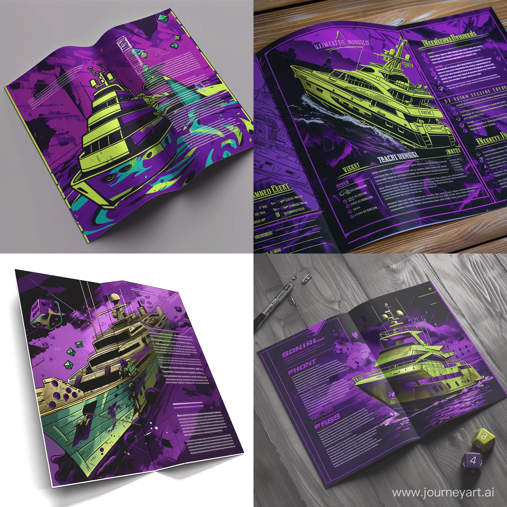 Graffiti-Style-Yacht-Rule-Booklet-Vibrant-Purple-and-Acid-Green-Design