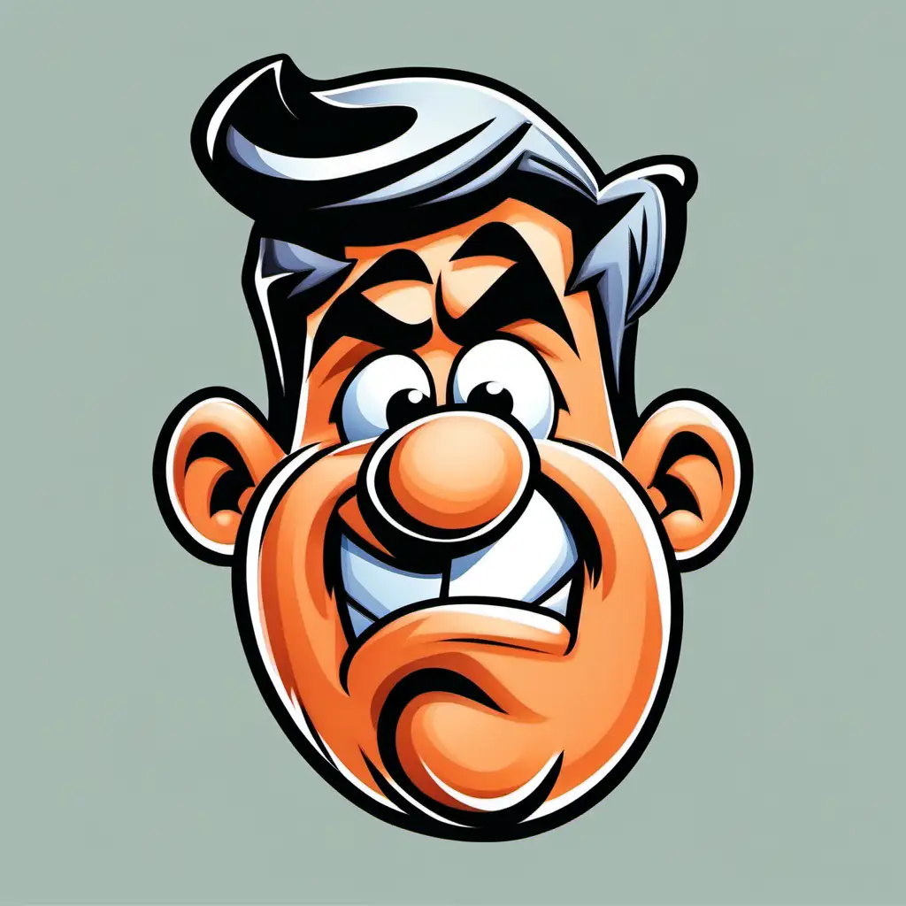 Fred Flintstone Cartoon Head Icon Nostalgic Animated Character Portrait
