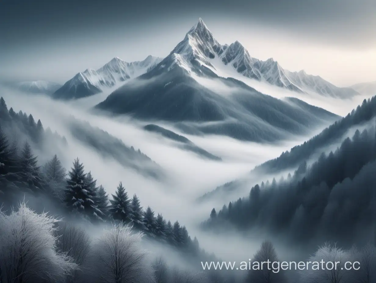 Misty-Mountain-Winter-Landscape-Serene-Cold-Scenery