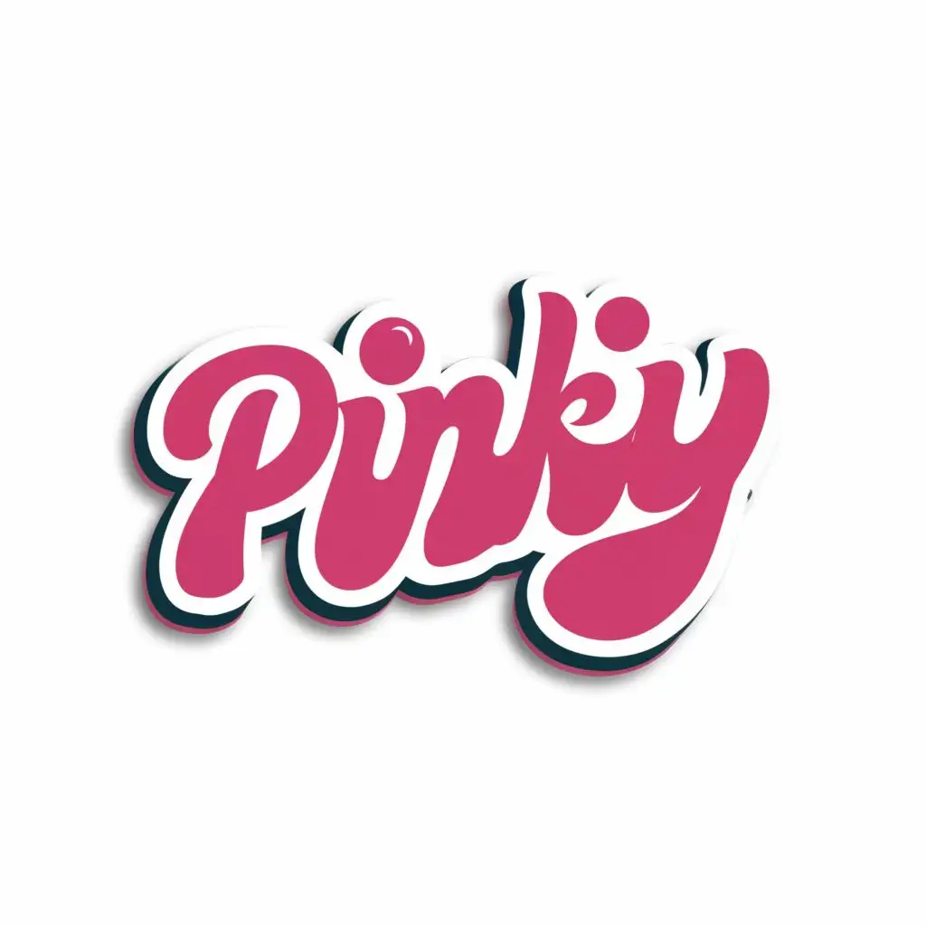 logo, pin, with the text "Pinky", typography
