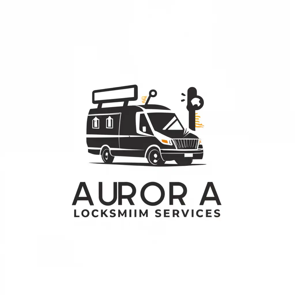 LOGO-Design-for-Aurora-Locksmith-Services-Sleek-Van-Symbolizing-Efficiency-and-Security