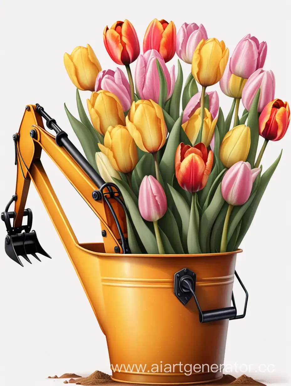 Excavator-Bucket-with-Tulips-Celebrating-March-8th-with-Floral-Joy
