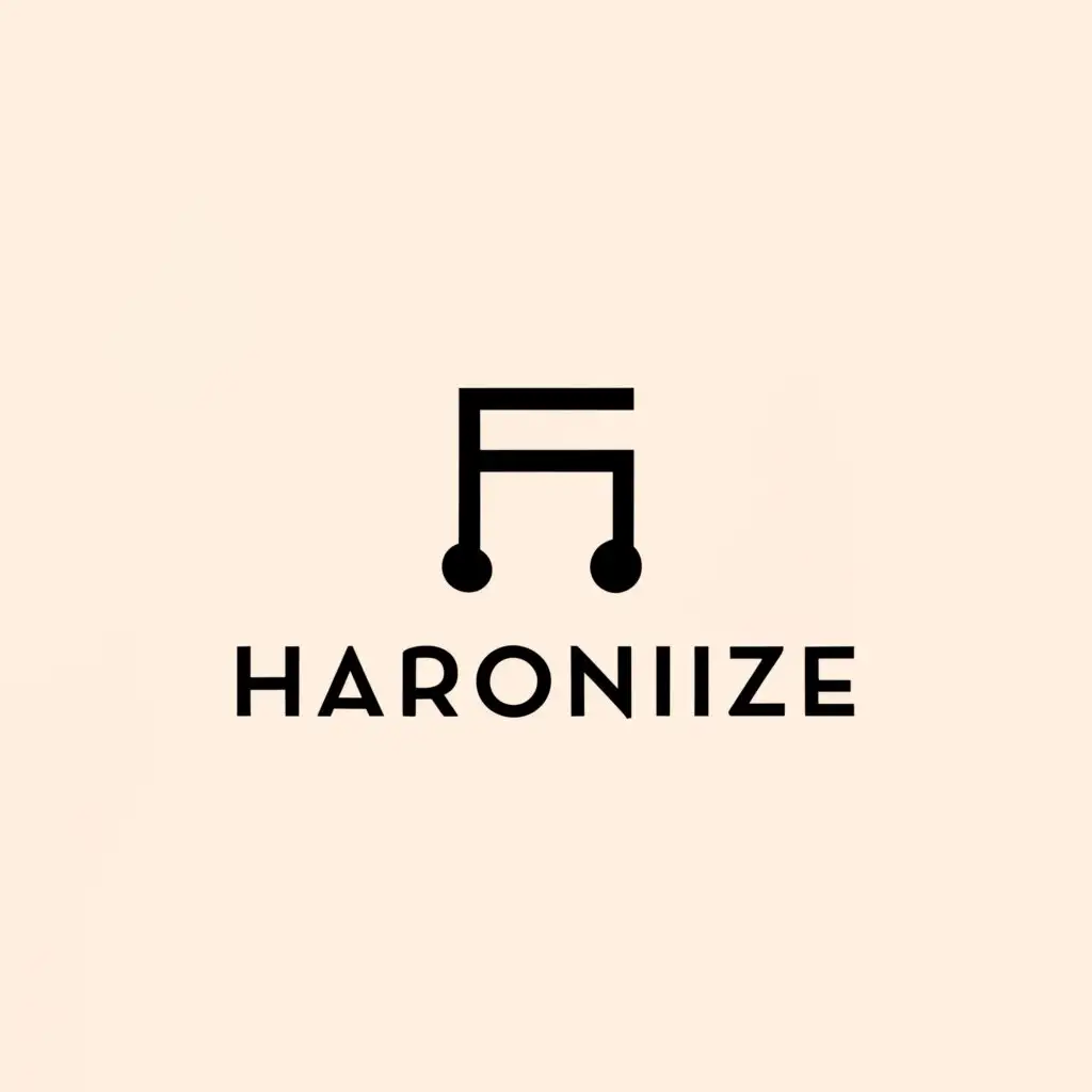 a logo design,with the text "Harmonize", main symbol:music,Minimalistic,clear background