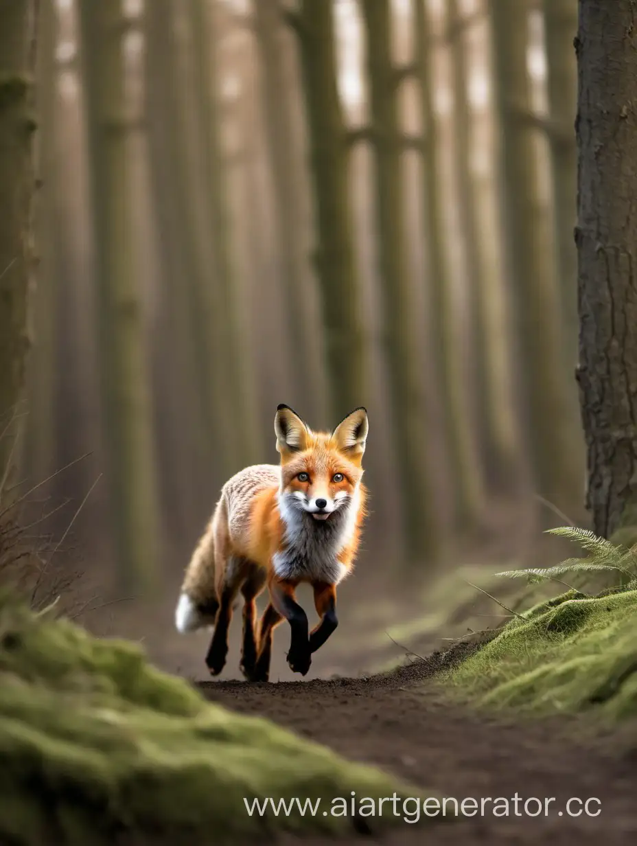 картинка лисы, которая бегает по лесу