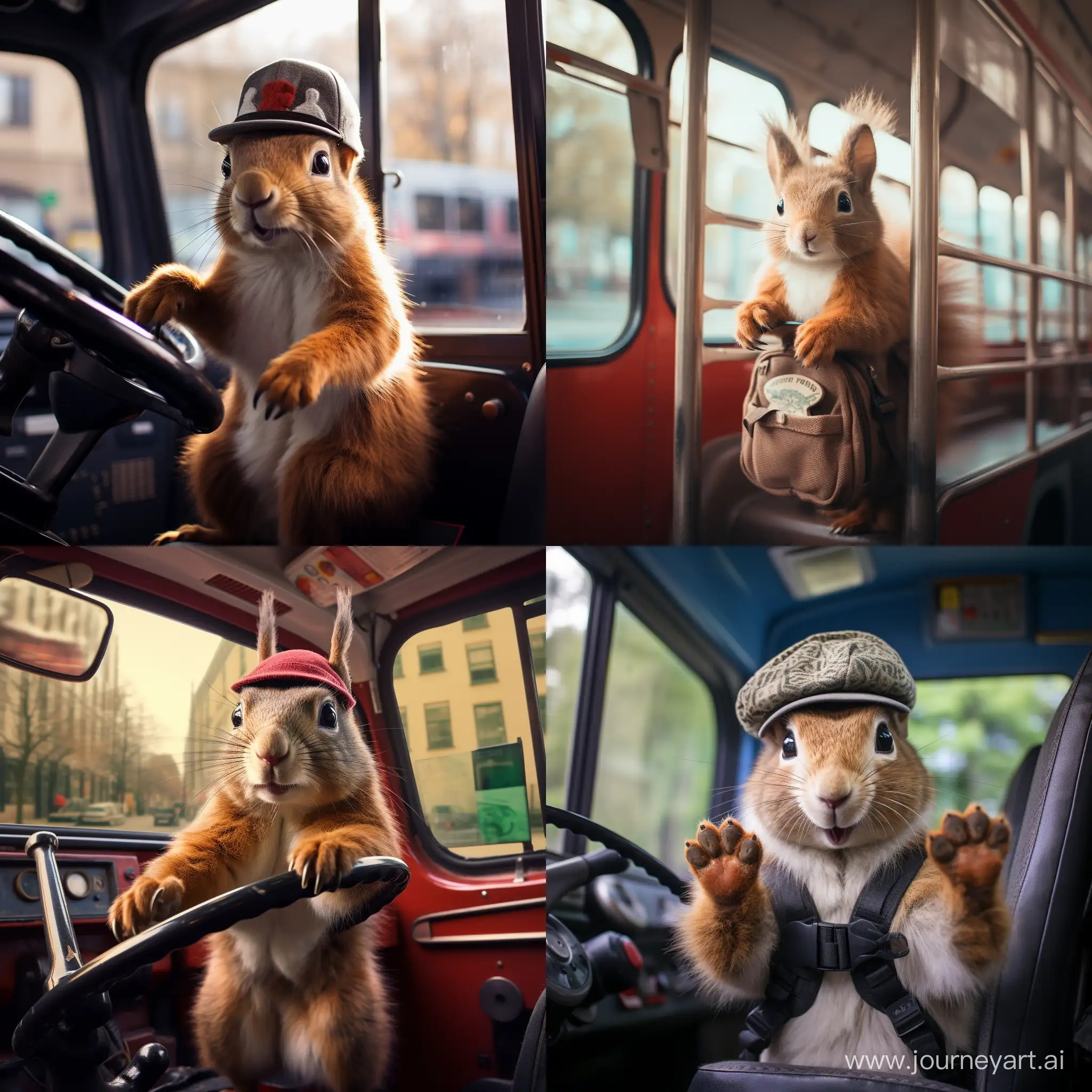 Squirrel-Driving-Bus-in-Playful-Artistic-Representation