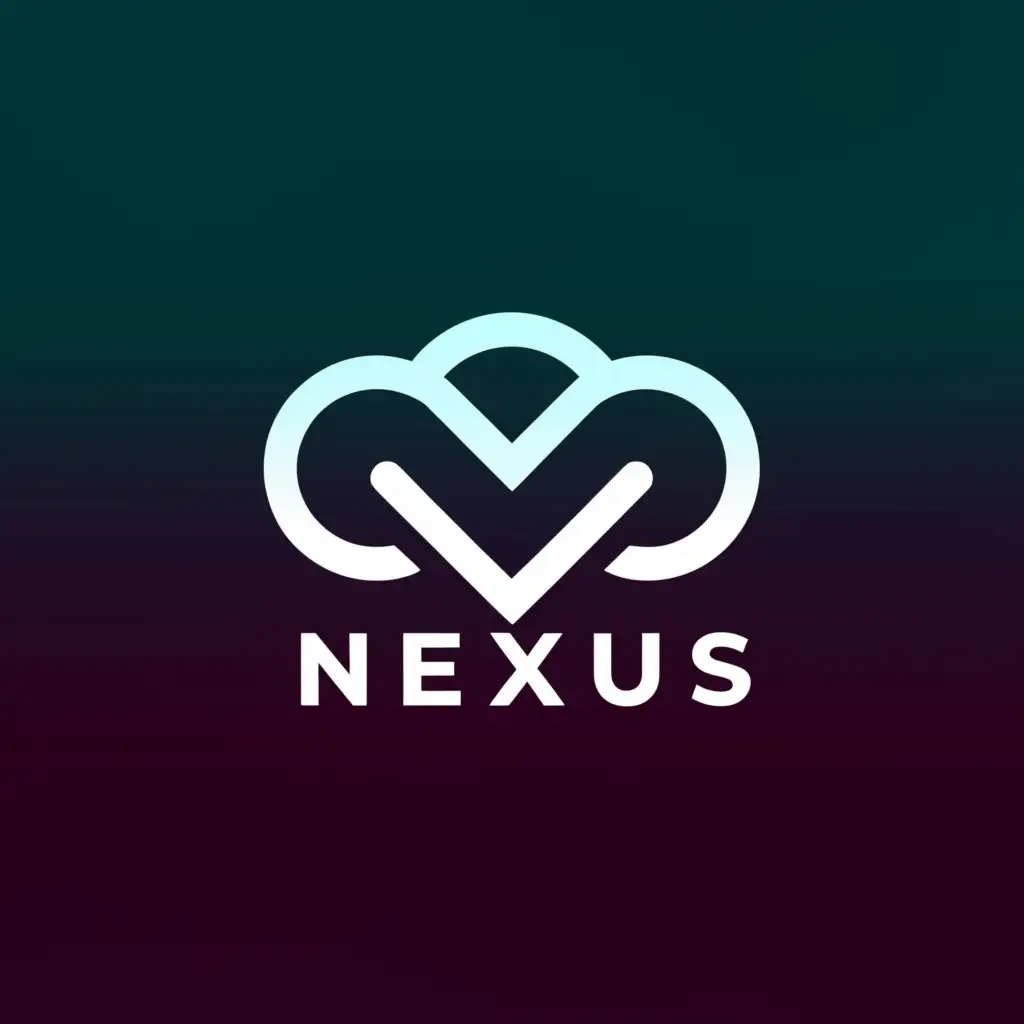 a logo design, with the text 'Nexus', main symbol: Cloud Data Nexus, Moderate, be used in Technology industry, clear background purple color