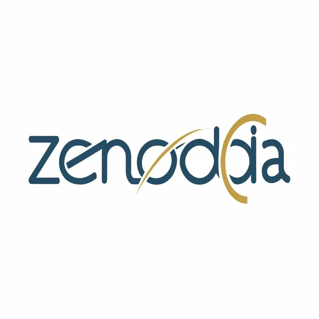 logo, only word, with the text "Zenodia", typography, be used in Education industry