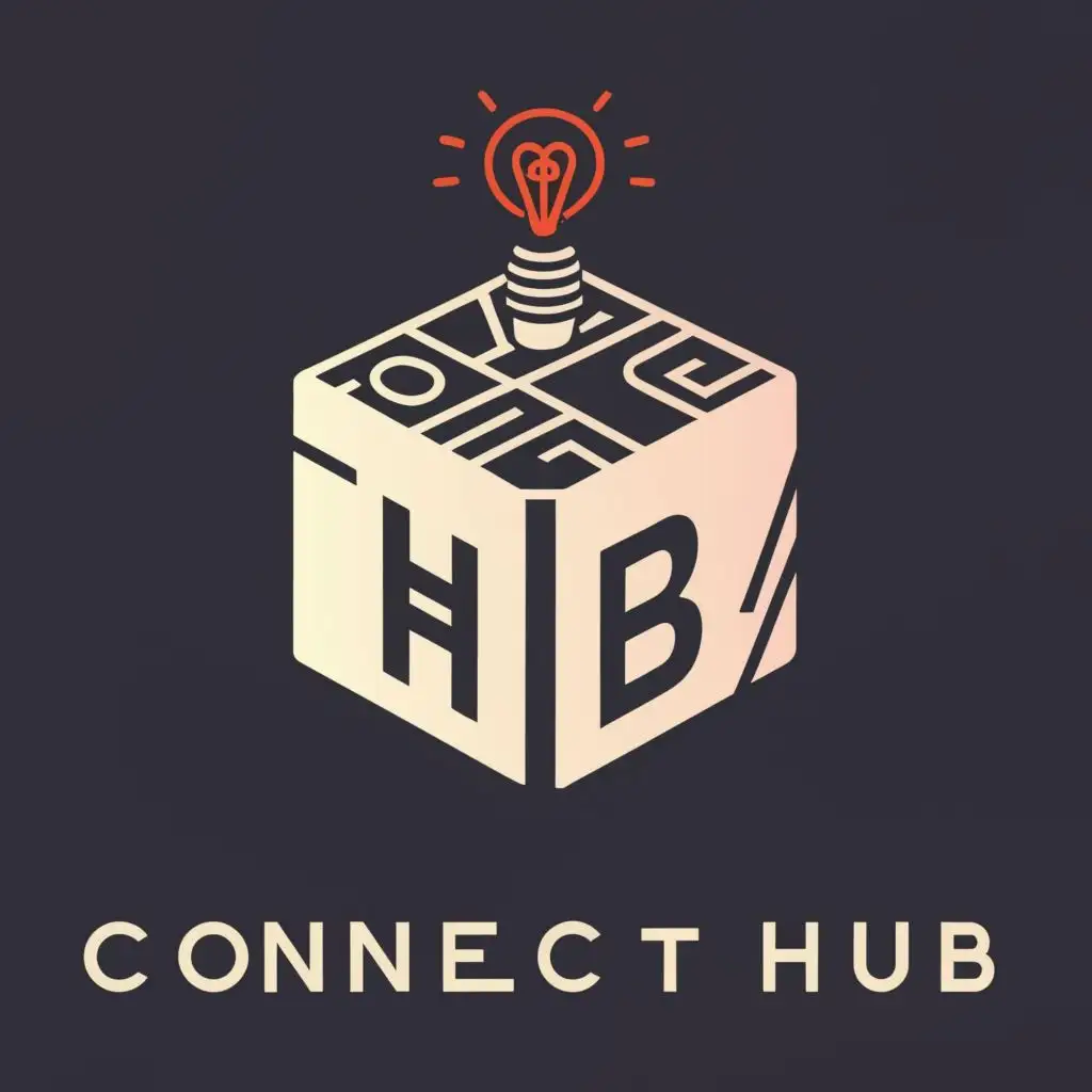 logo, box, with the text "Connect_Hub", typography, be used in Restaurant industry