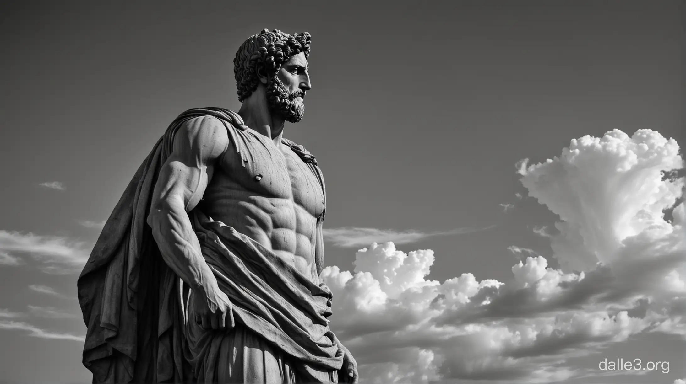 Ancient Greek Society Stoicism and Strong Statues in Black and White ...