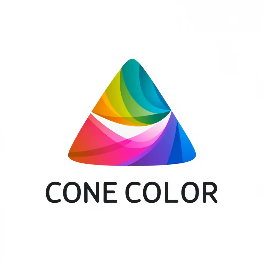 a logo design,with the text "Cone Color", main symbol:Colorful,Minimalistic,be used in Technology industry,clear background