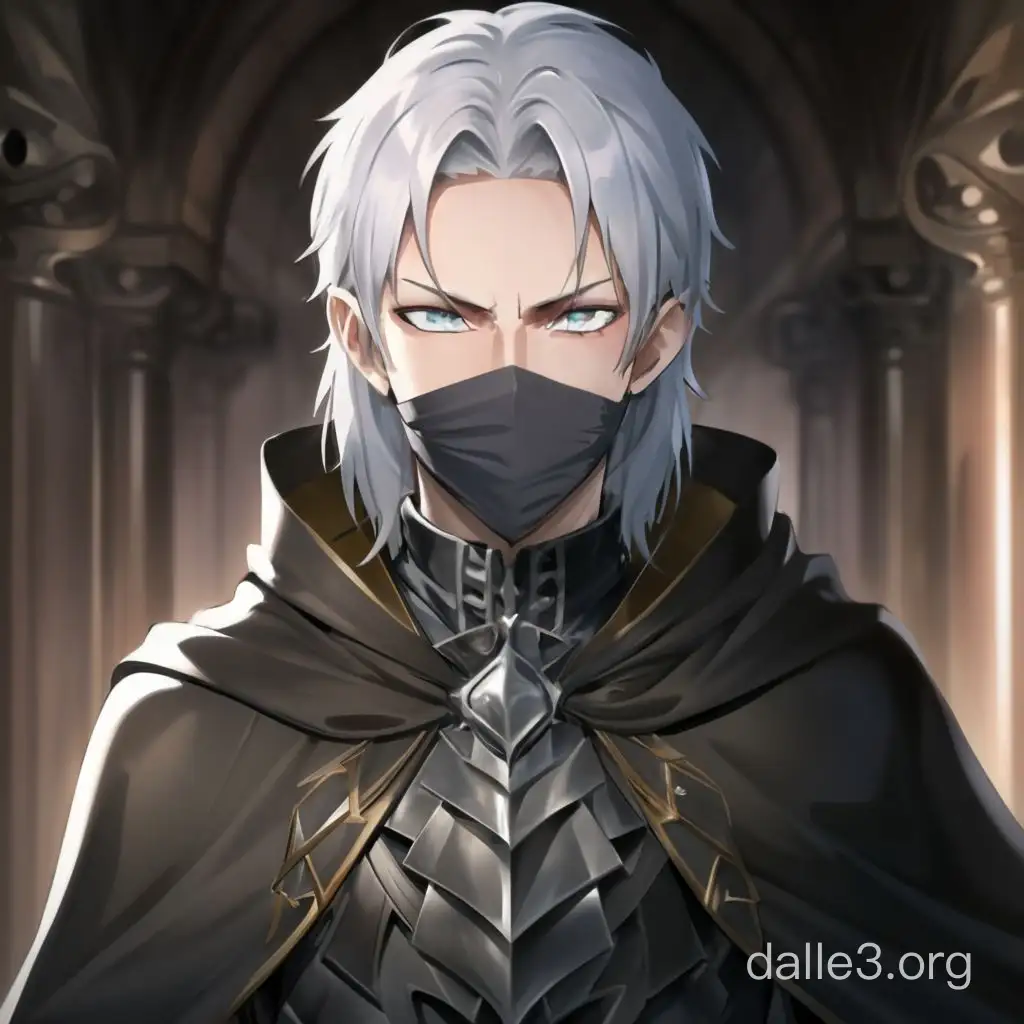 Mysterious Male Paladin with Masked Visage in Black Armor | Dalle3 AI