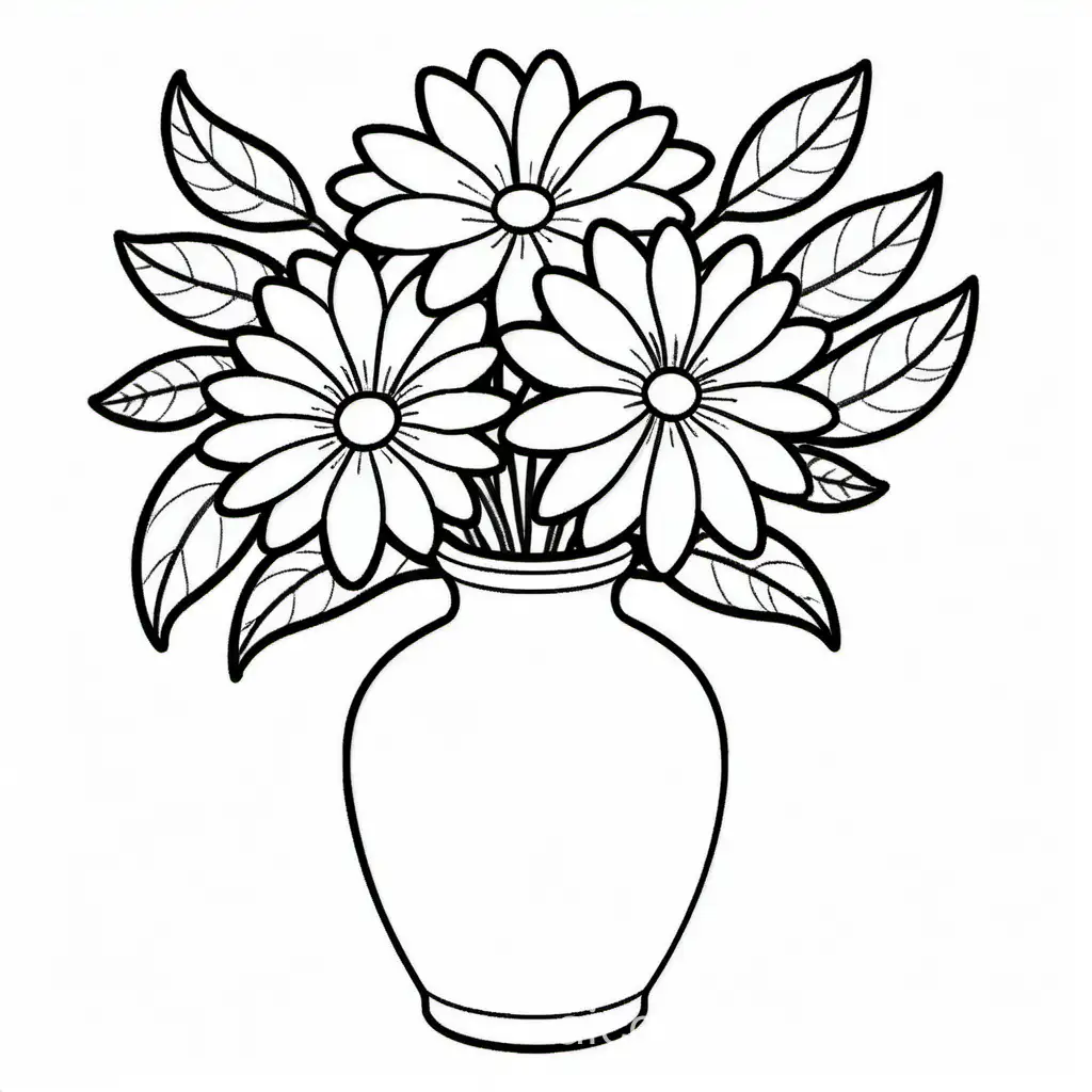 Simple-Flower-Coloring-Page-Black-and-White-Line-Art-with-Ample-White-Space