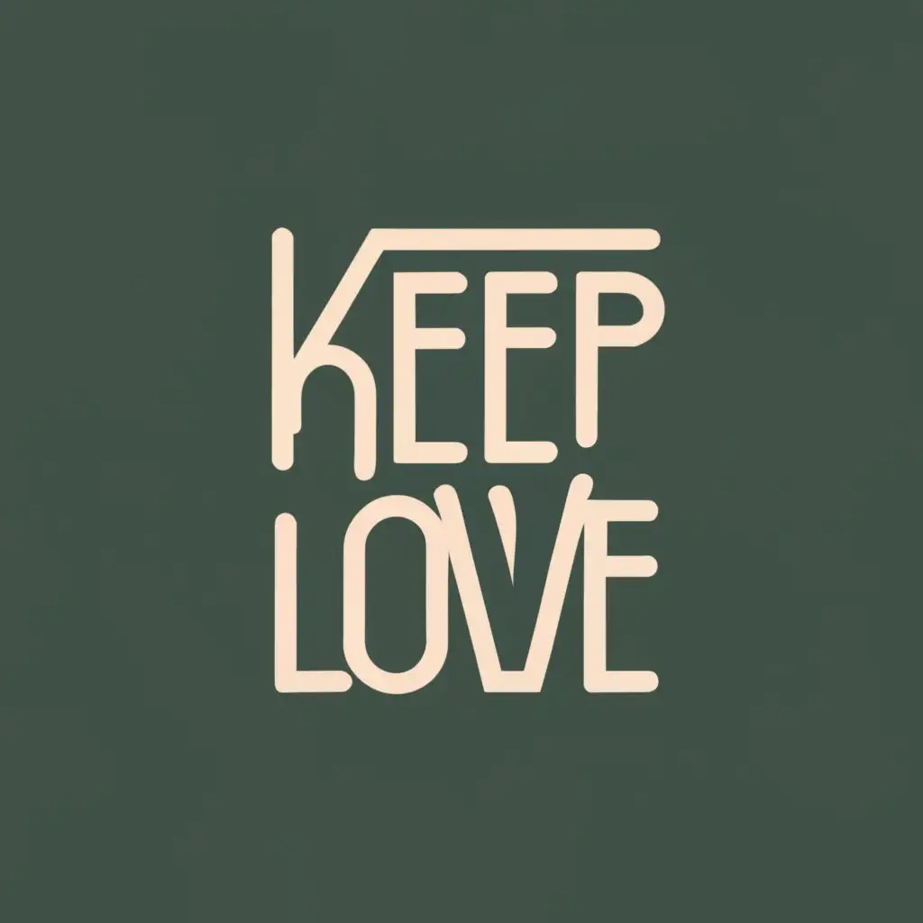 logo, Keep love, with the text "Keep love", typography