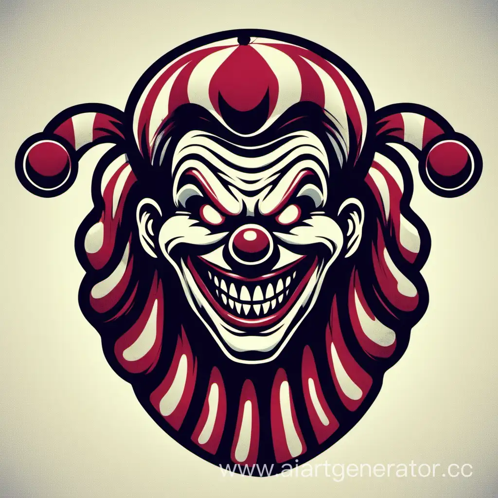 Sinister-Clown-Logo-Design-with-a-Dark-Twist