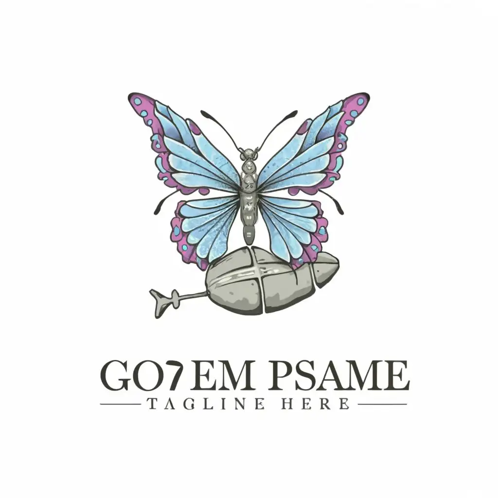 LOGO-Design-for-Fragile-Graceful-Grey-Bomb-with-Delicate-Pastel-Butterfly-Wings