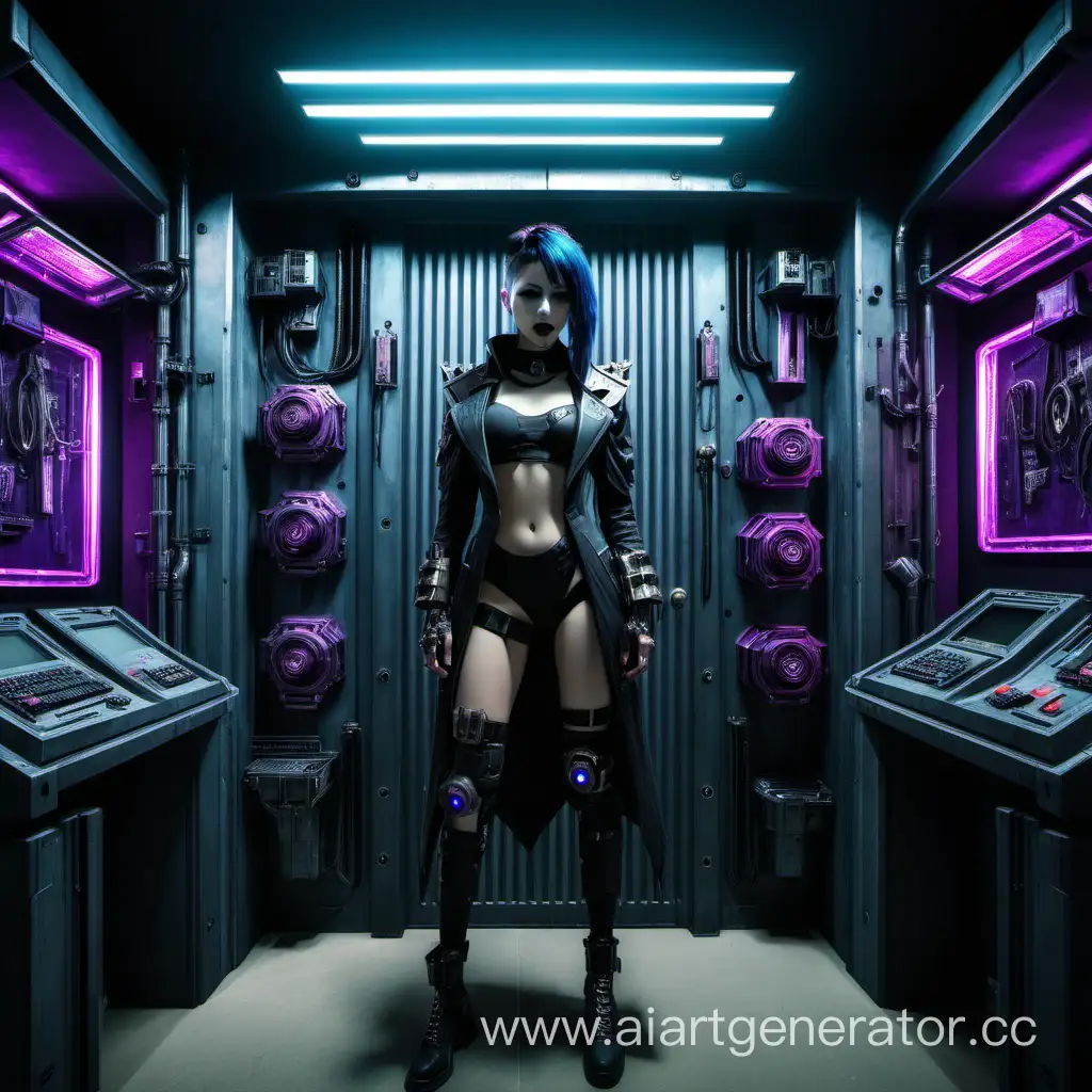Valorant's Chamber in a cyberpunk gothic costume