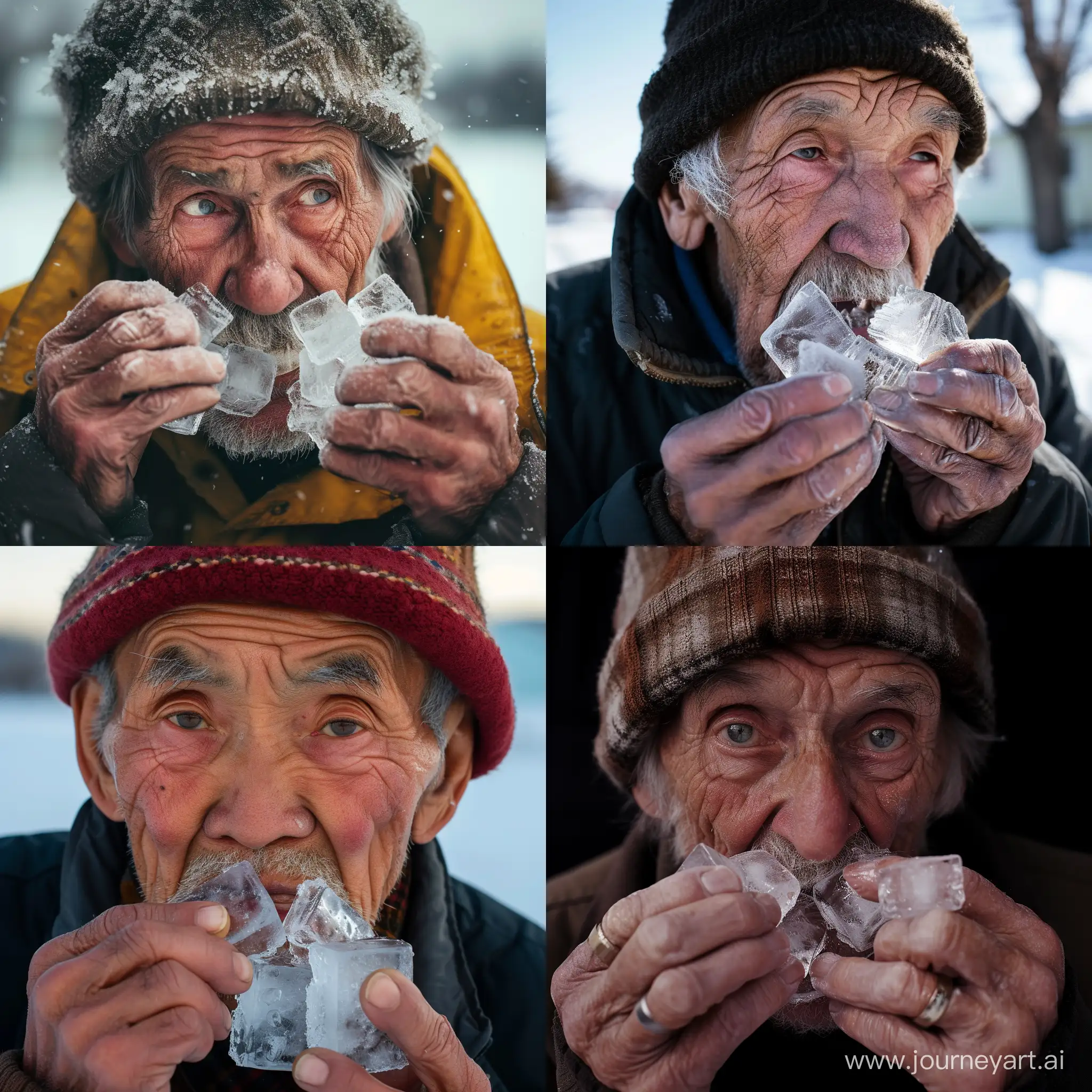 Elderly-Man-Enjoying-Refreshing-Northeastern-Ice-Cube-Delight