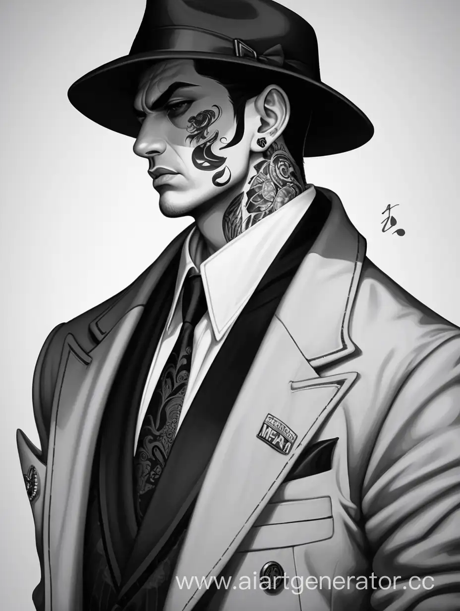 Serious-BlackHaired-Mafia-Man-in-Stilyaga-Style-with-Tattoos
