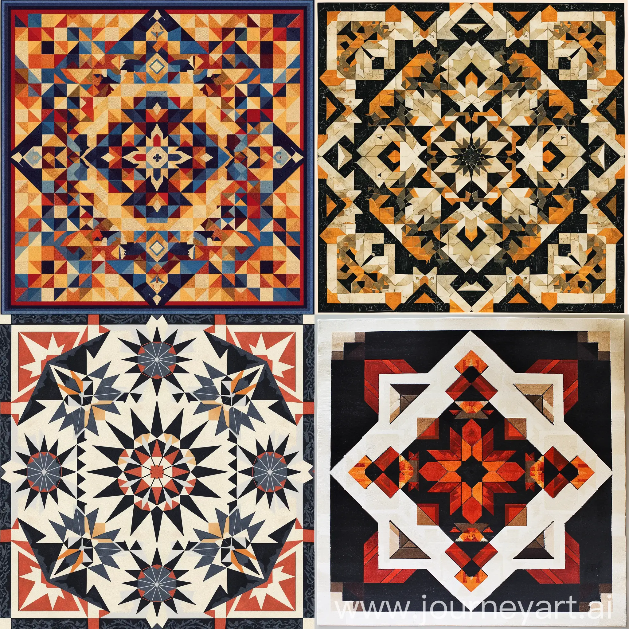 پر طرفدار ترین نقوش هندسی با الهام از هنر اسلامی و هنرهای سنتی عربی در فرش‌های ماشینی  را طراحی کنید
