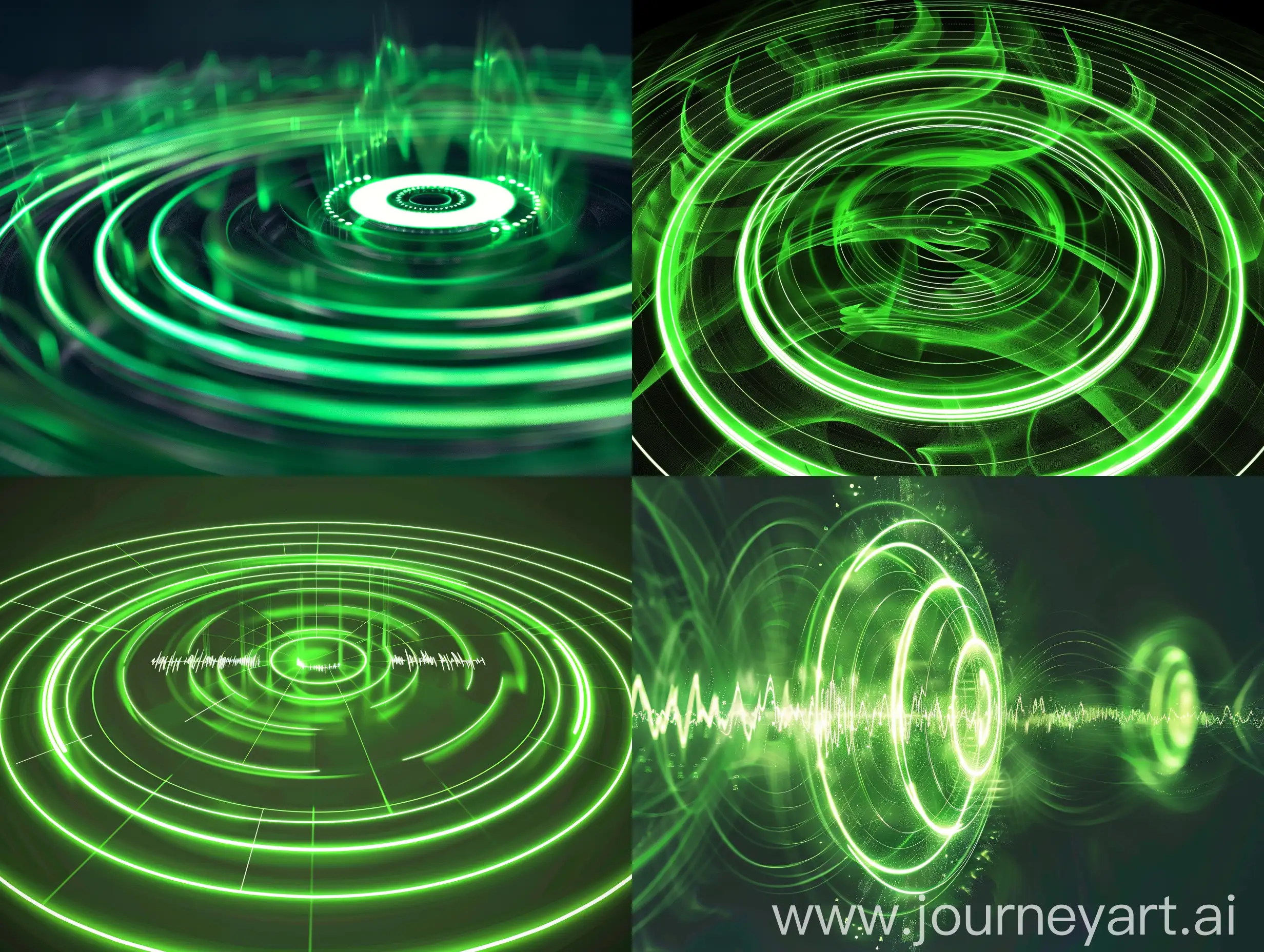 green circular sound waves
