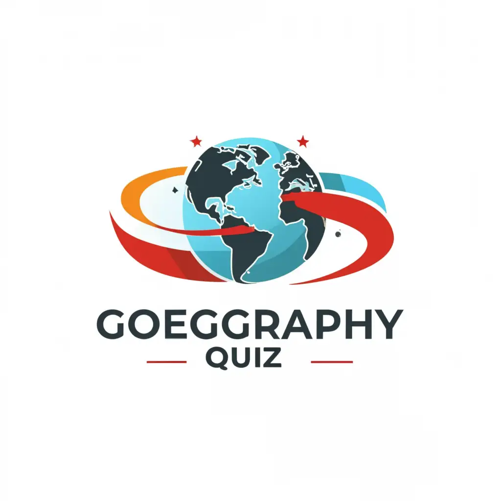 a logo design,with the text "Geography Quiz", main symbol:The globe,Moderate,be used in Education industry,clear background