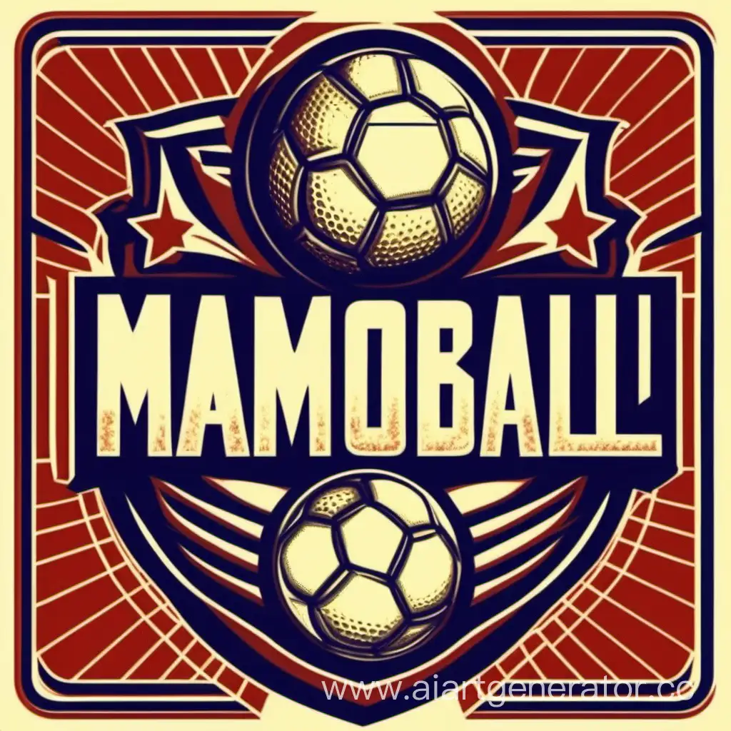 Логотип с надписью Mamoball League of Russia на фоне футбольного поля