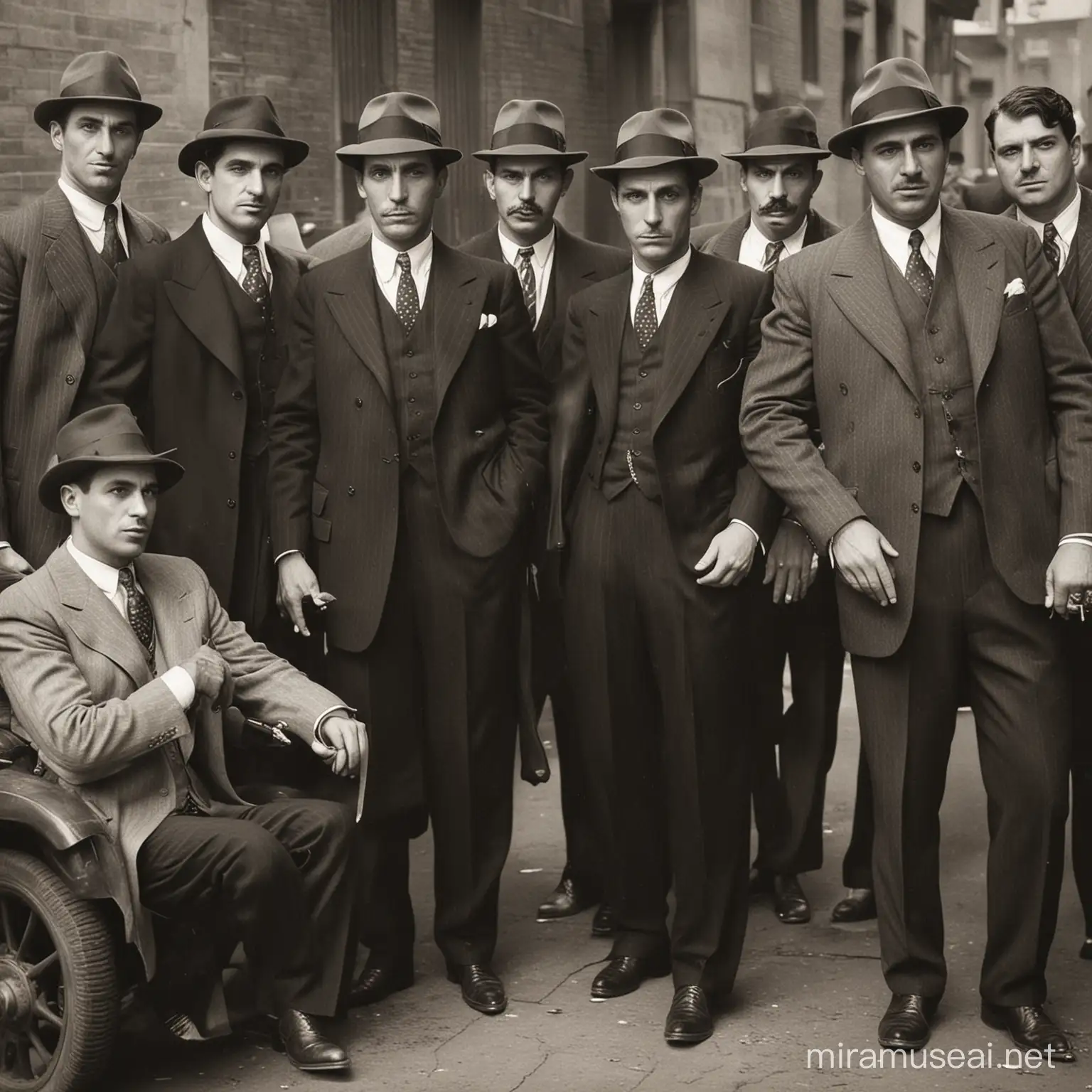 Roaring Twenties Mobsters in Classic Speakeasy