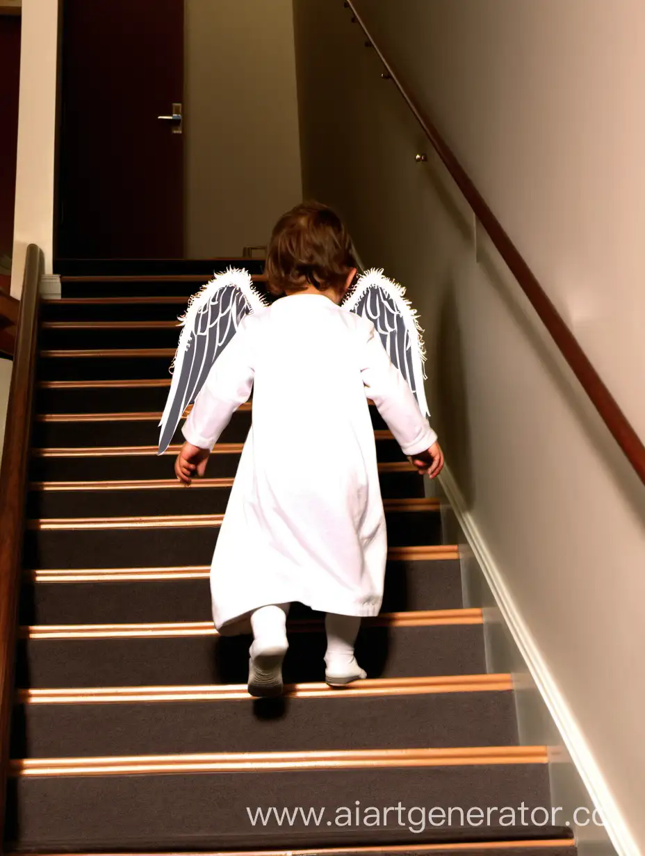 ангел идет по лестнице