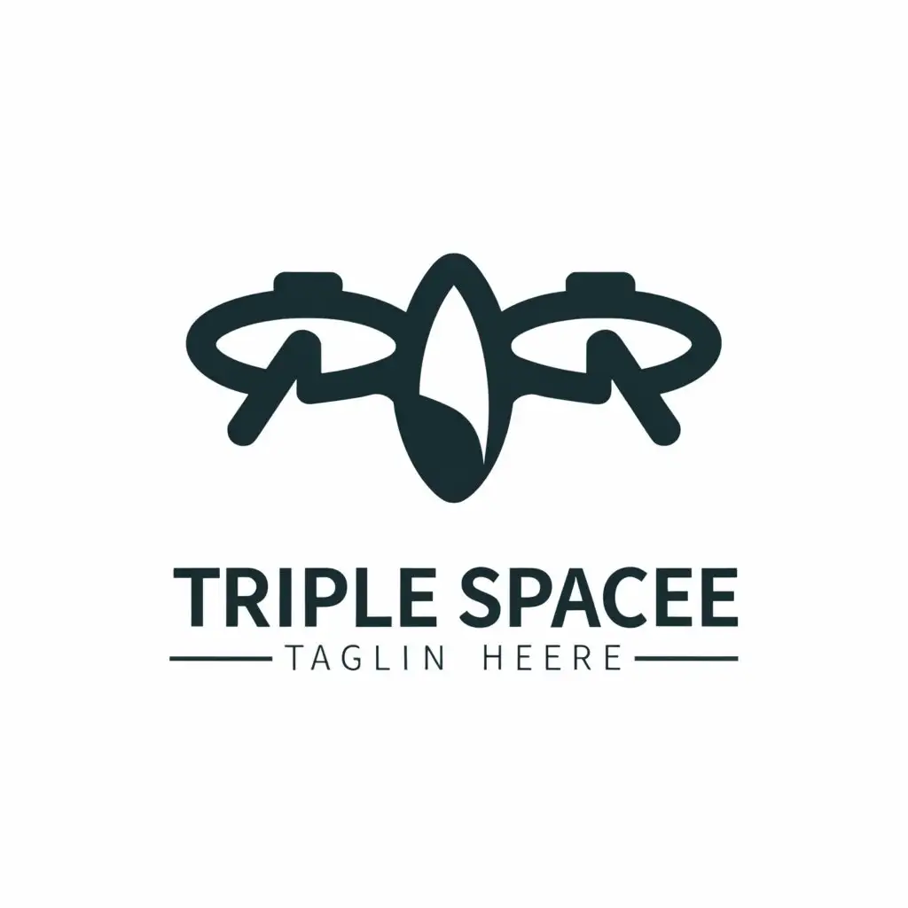 a logo design,with the text "TRIPLE SPACE", main symbol:UAV,Moderate,be used in Technology industry,clear background