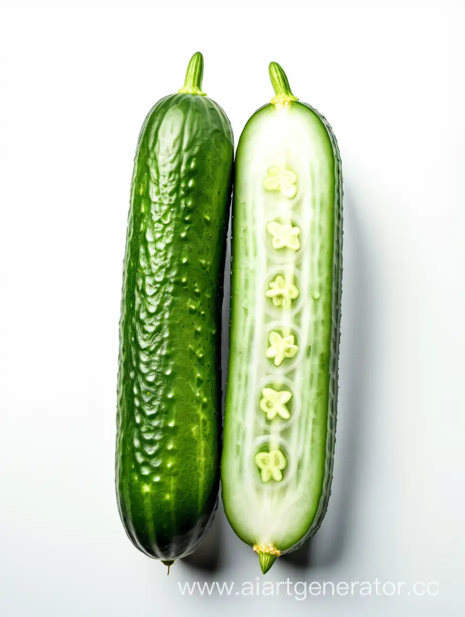  Cucumber on white background