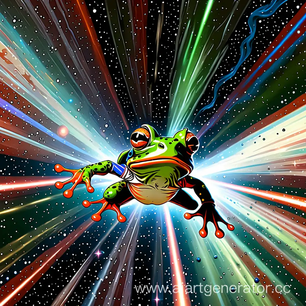 Vibrant-Frog-Disappearing-into-Hyperspace-Artwork