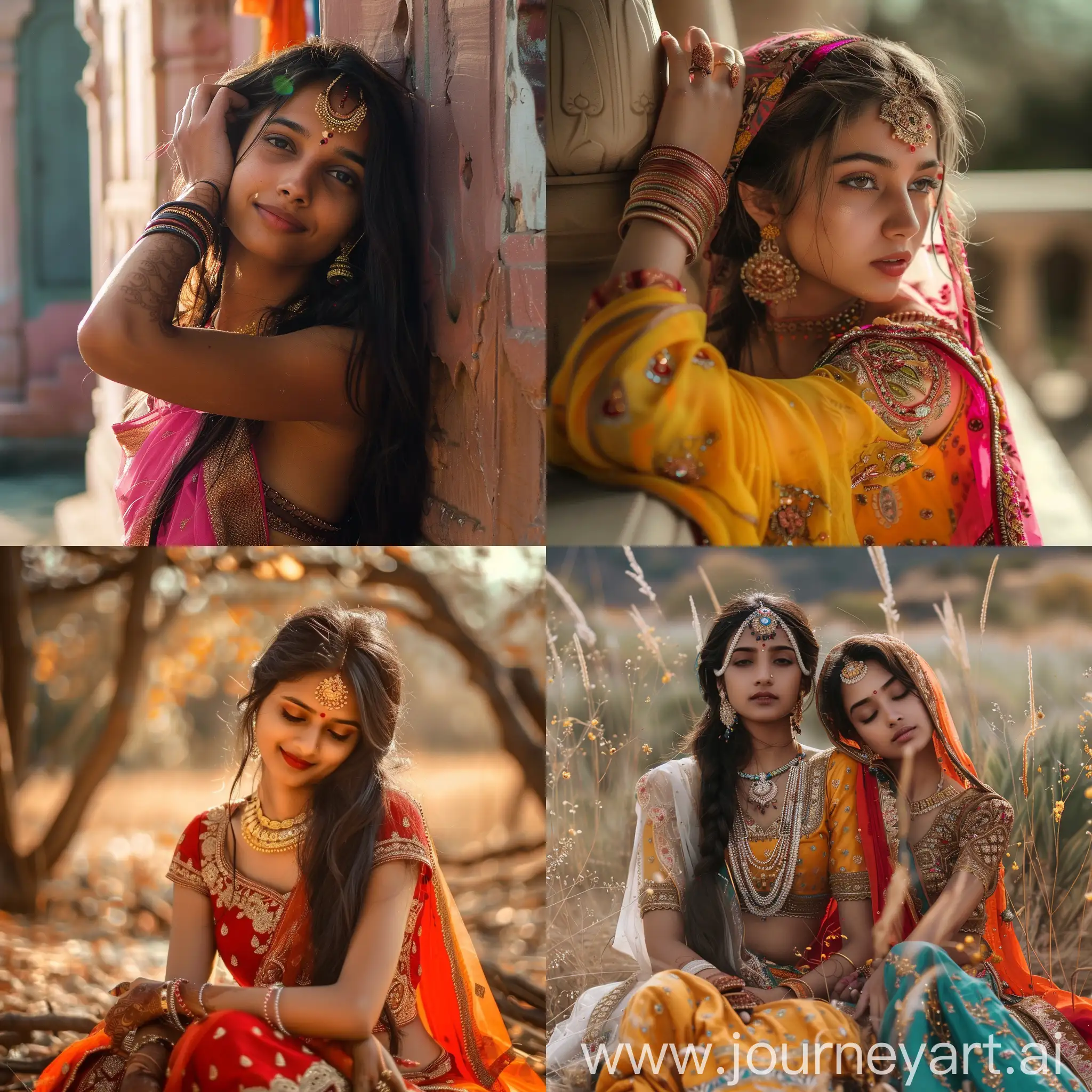 Romantic-Poses-of-Indian-Girls-Vibrant-Cultural-Expressions