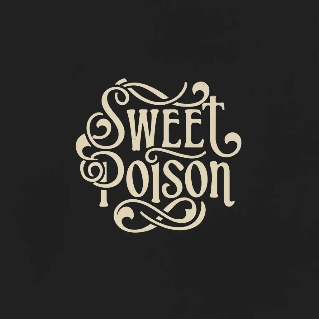 a logo design,with the text "Sweet poison", main symbol:Writing, sweet poison,Moderate,clear background