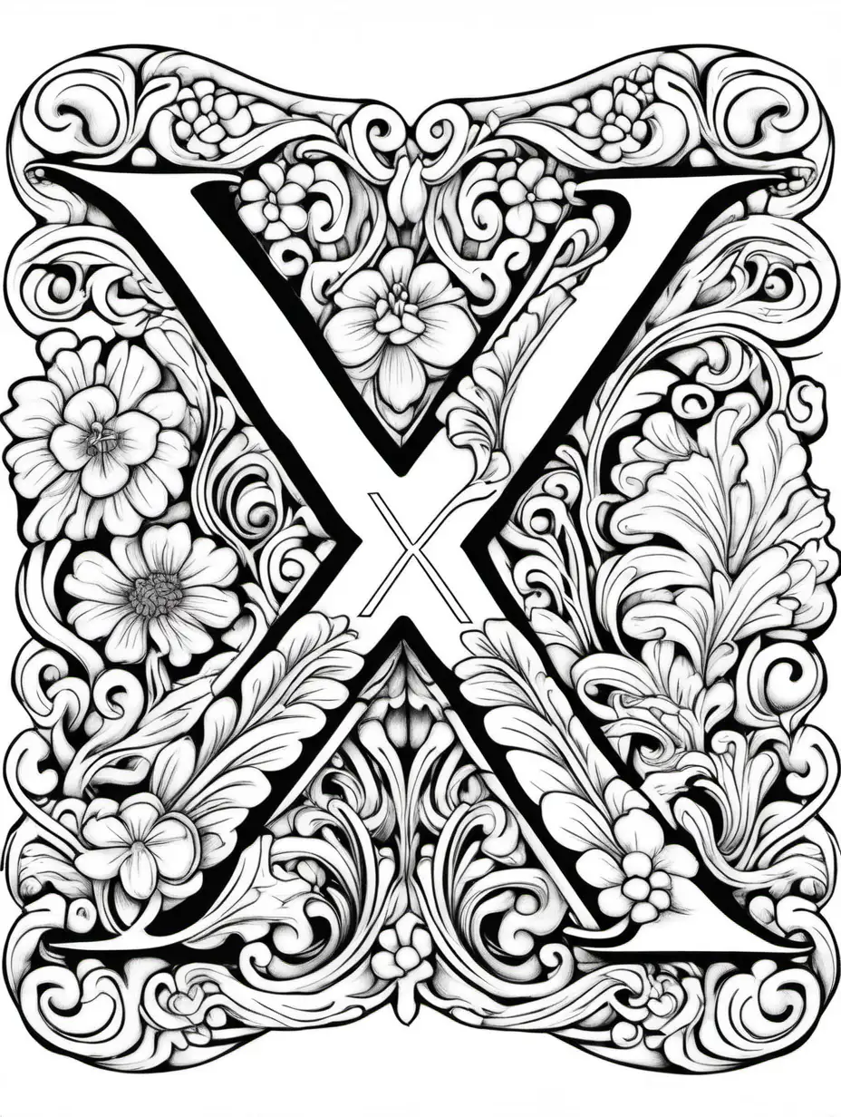 Letter x with a ximenia coloring book kids