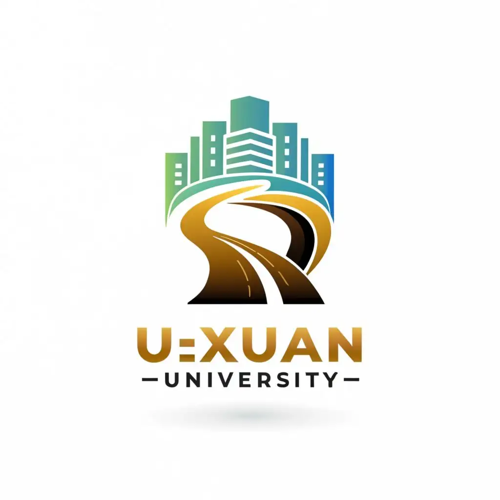 LOGO-Design-For-UXUAN-UNIVERSITY-Curvy-Road-to-Success-with-Golden-Typography