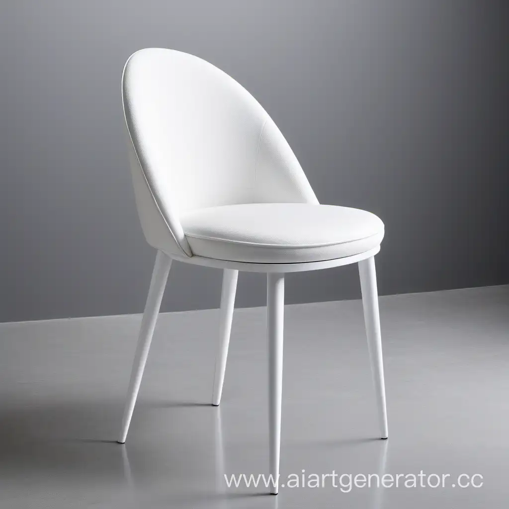 стул, красивый, дизайнерский, для кухни, белый, с мягкой обшивкой.